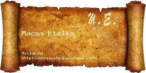 Macsa Etelka névjegykártya